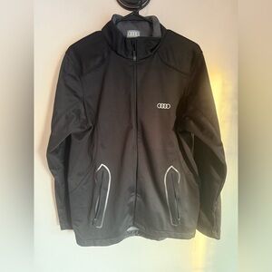 Audi Black Jacket with Zipper Pockets mens small